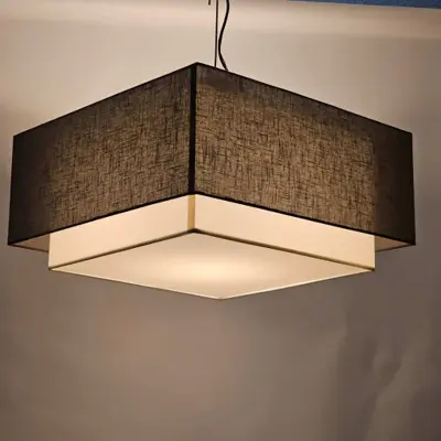 Foto van plafondlamp vierkant antraciet met witte binnenkap 55cm pl 0185