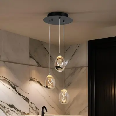 Foto van Hanglamp Golden Egg 3 lichts Rond