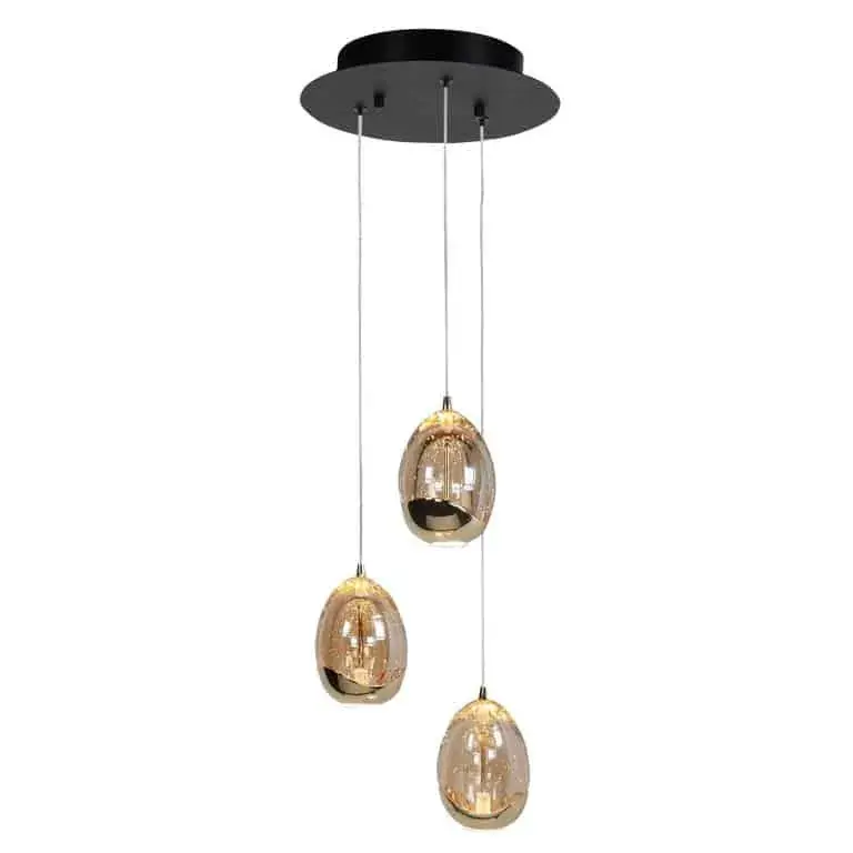 Foto 2 Hanglamp Golden Egg 3 lichts Rond