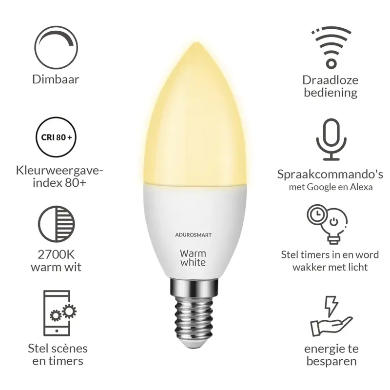 Foto 2 E14 candle Warm white 2-pack