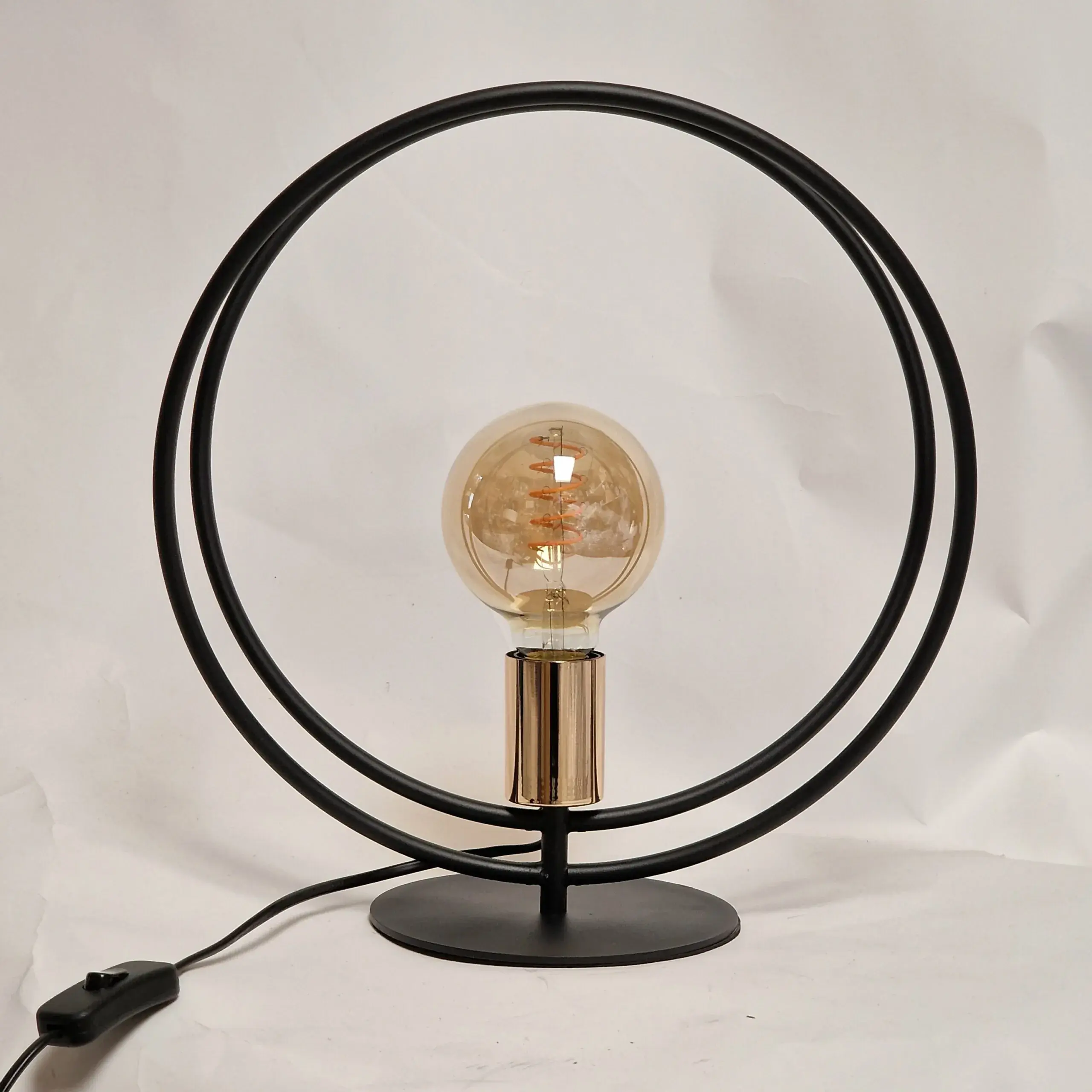 Foto 5 Tafellamp Ring Zwart Goud 34x36