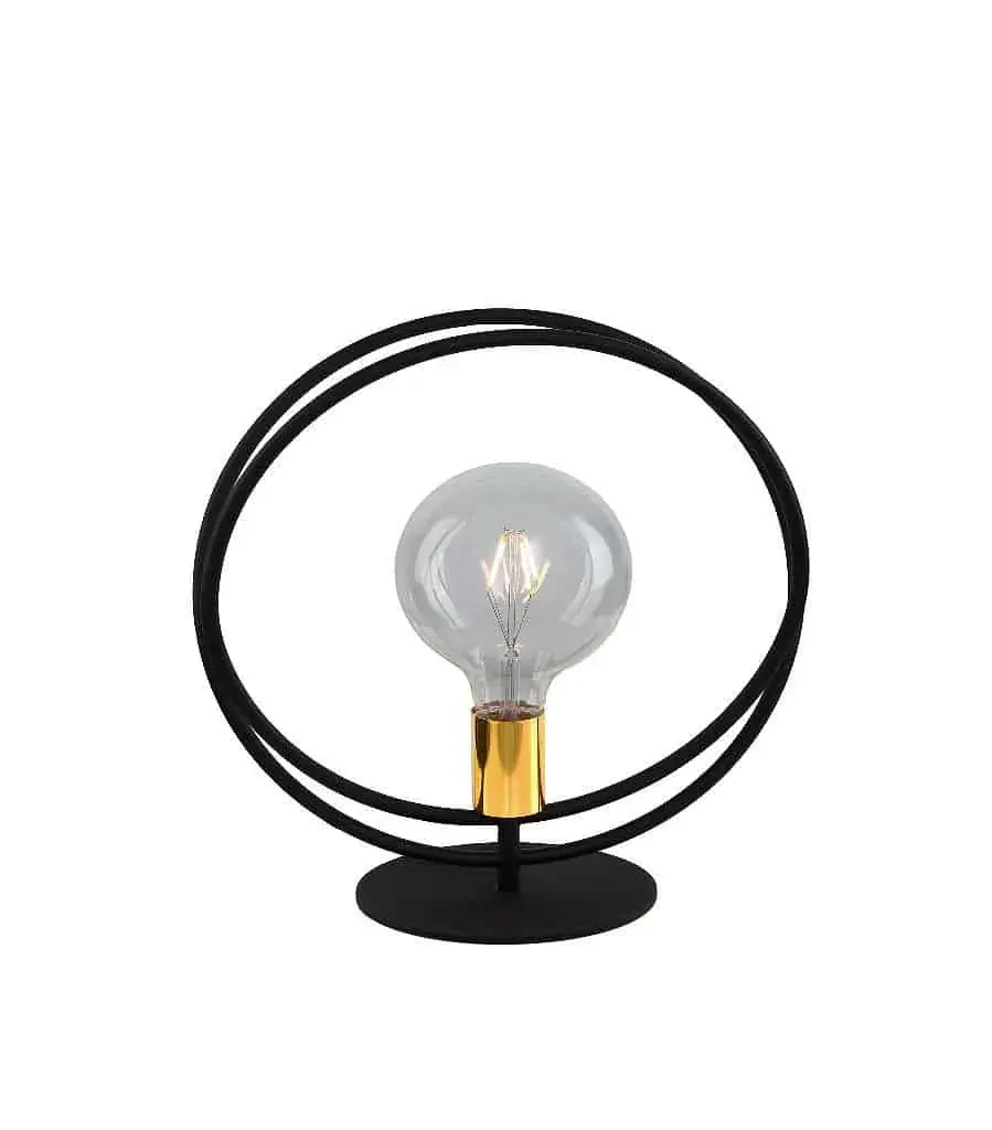 Foto 6 Tafellamp Ring Zwart Goud 34x36