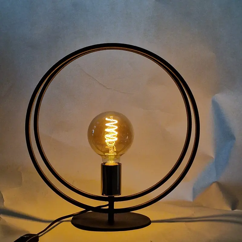 Foto 8 Tafellamp Ring Zwart Goud 34x36