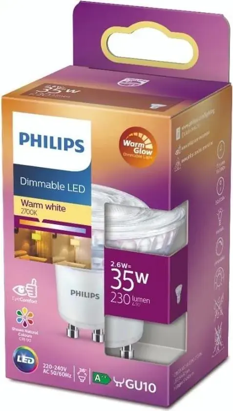 Foto 1 Philips GU 10 Led 2.6Watt Warmglow