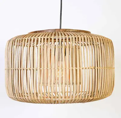 Foto van Hanglamp Tondo 60 cm Naturel met hout