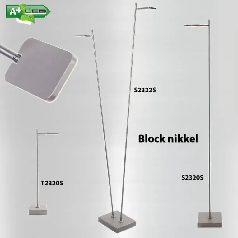 Foto 2 Vloerlamp Block blok led 5W met dimmer zilver s 2320 s