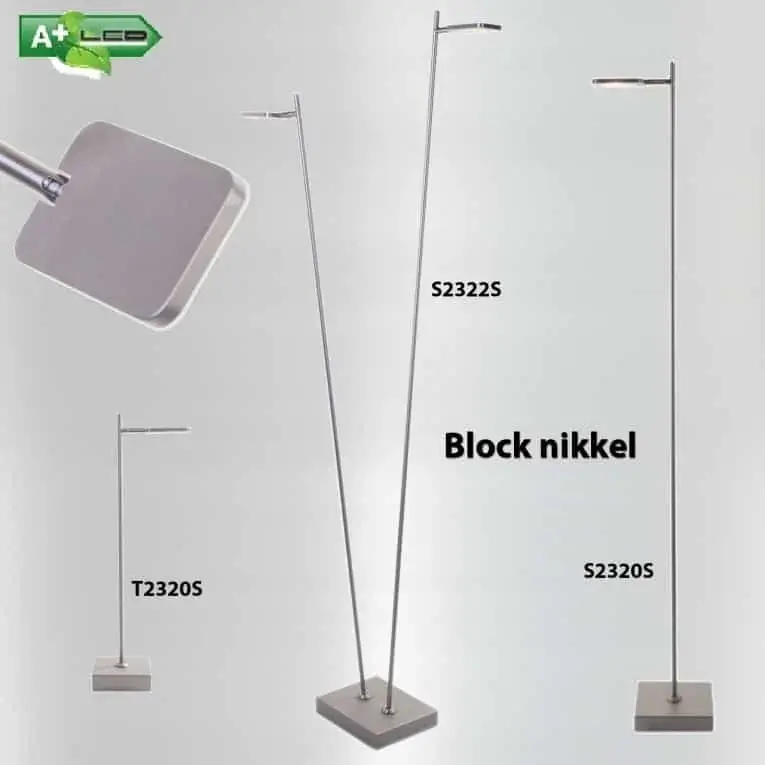 Foto 4 Vloerlamp Block blok led 5W met dimmer zilver s 2320 s