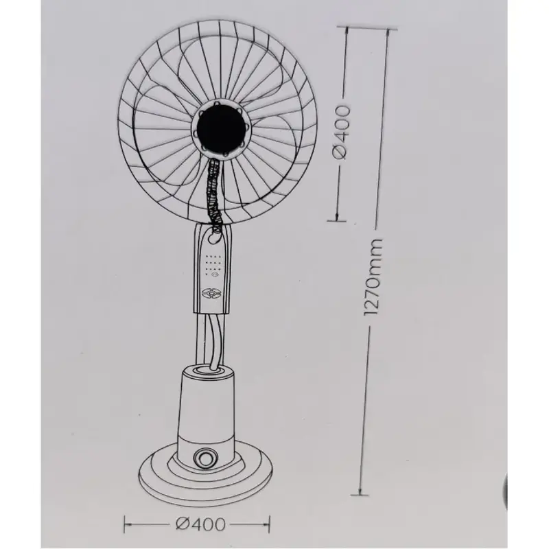 Foto 4 Vloer ventilator Andre met luchtbevochtiger en afstandbediening