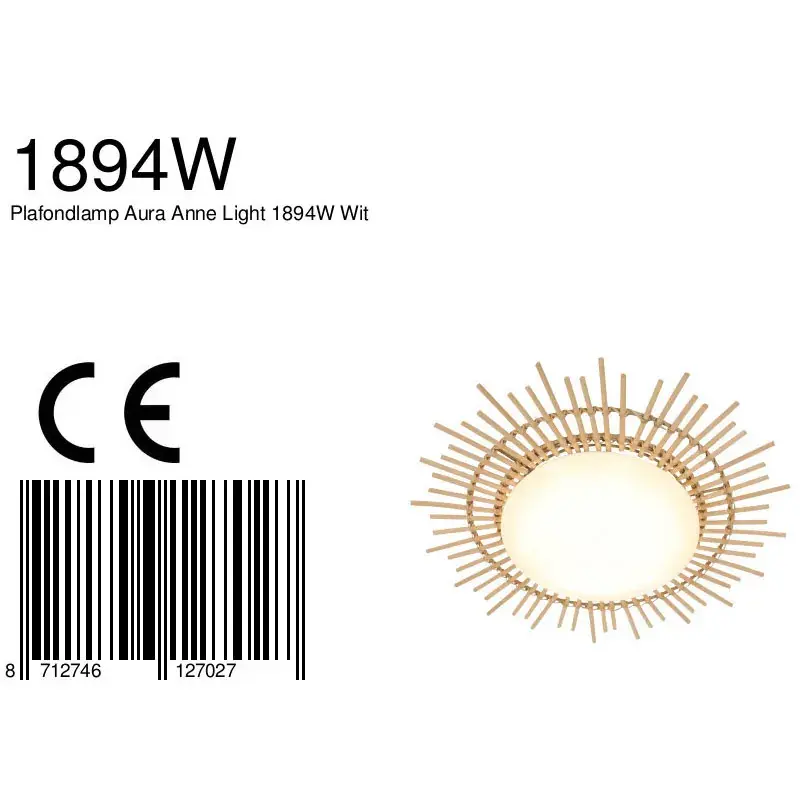 Foto 6 Plafondlamp Aura 1894W Rotan Aura 1894W