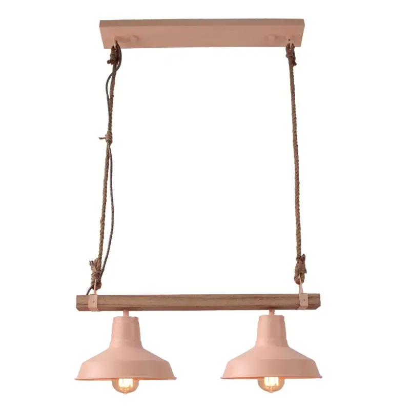 Foto 1 Hanglamp Jesse Vintage Roze 2 lichts