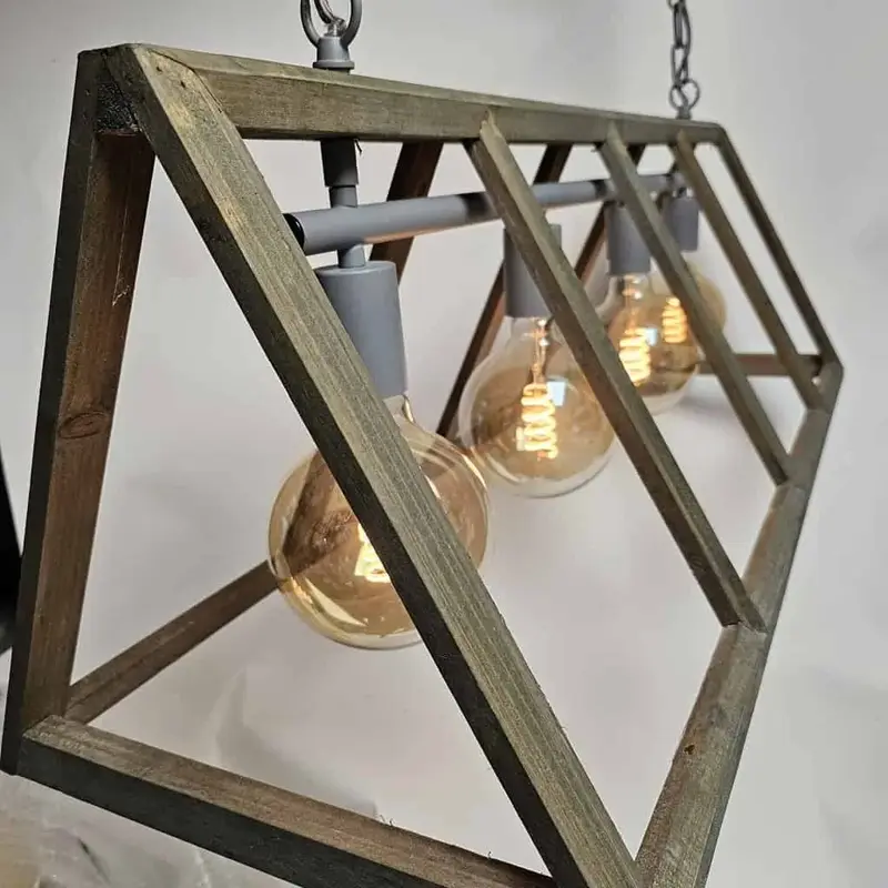 Foto 2 Hanglamp Farm hout 4 lichts h 5192 4l