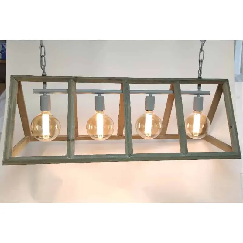 Foto 11 Hanglamp Farm hout 4 lichts h 5192 4l