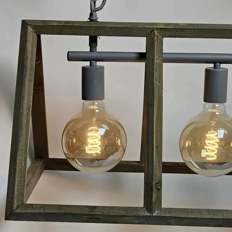 Foto 3 Hanglamp Farm hout 4 lichts h 5192 4l