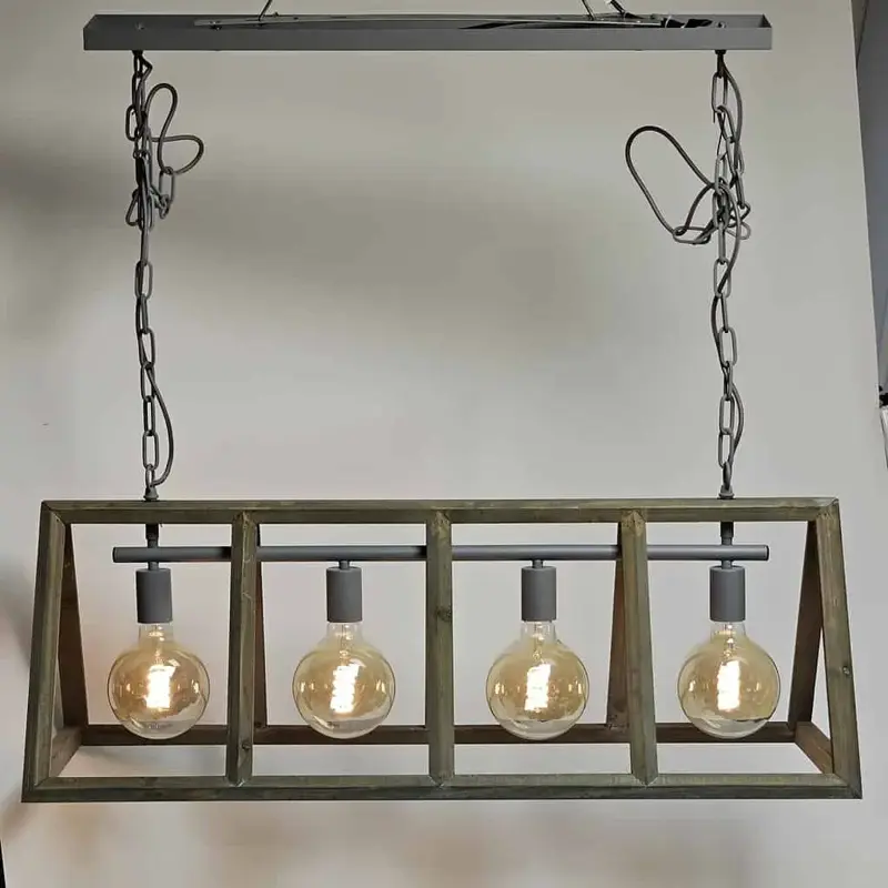 Foto 7 Hanglamp Farm hout 4 lichts h 5192 4l