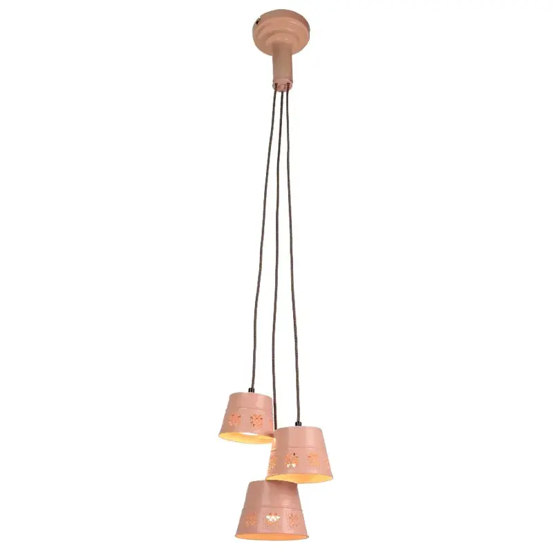 Foto 1 Hanglamp Vintage Jesse roze 3l op 1 punt