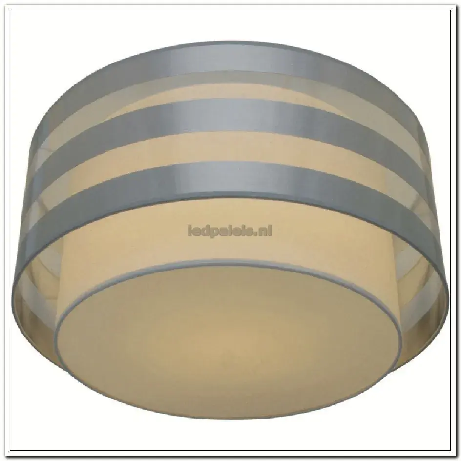 Foto 2 ronde kap hanglamp zilver transparant met witte binnenkap 61cm k 7324 alu stripe