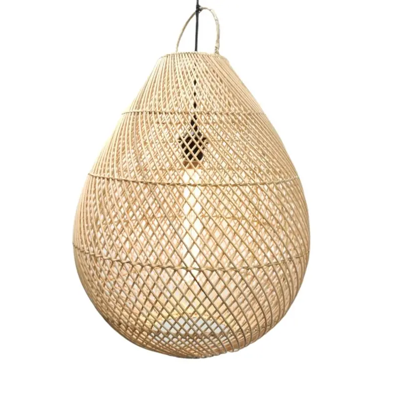 Foto 6 Hanglamp Druppel riet naturel 39cm 511022