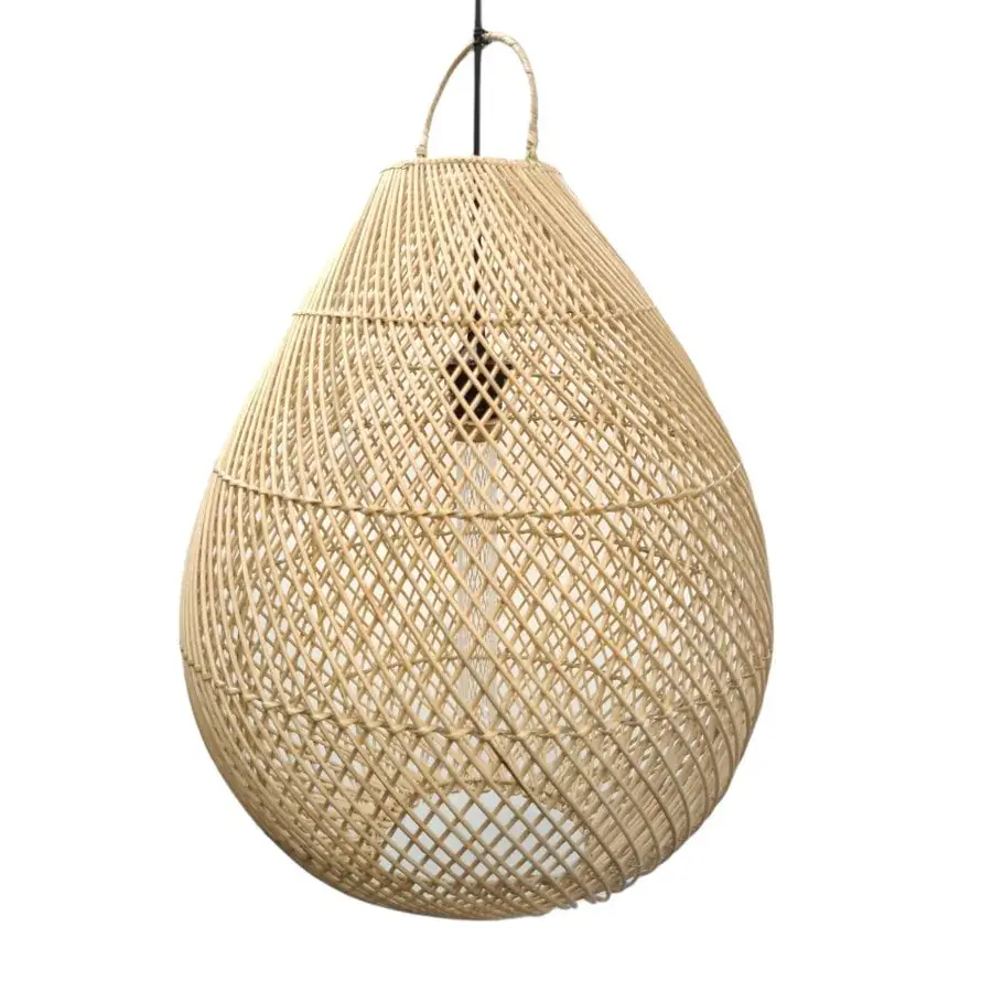 Foto 7 Hanglamp Druppel riet naturel 39cm 511022