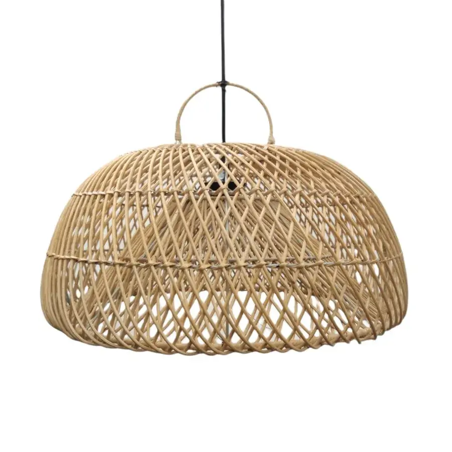 Foto 3 Hanglamp halve bol dubbel riet naturel 40cm 511222