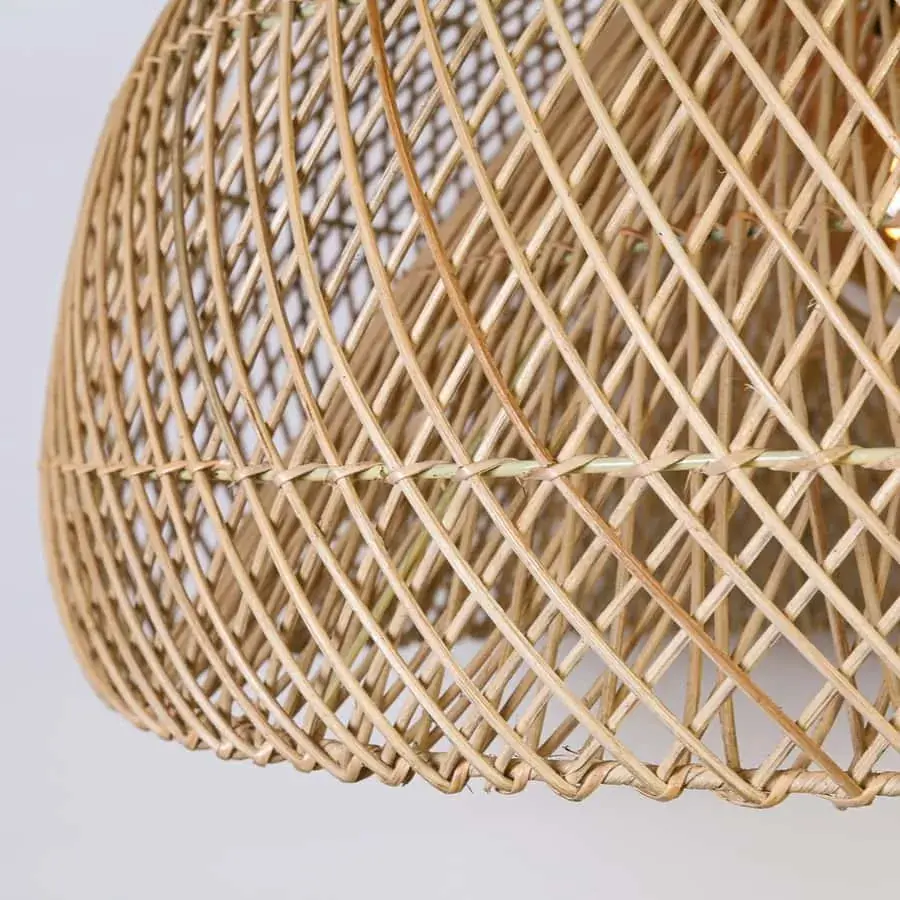 Foto 6 Hanglamp halve bol dubbel riet naturel 40cm 511222