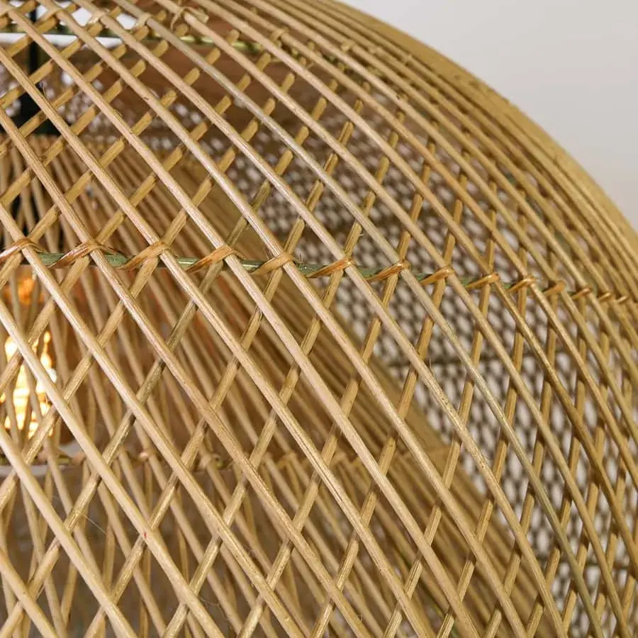 Foto 7 Hanglamp halve bol dubbel riet naturel 40cm 511222