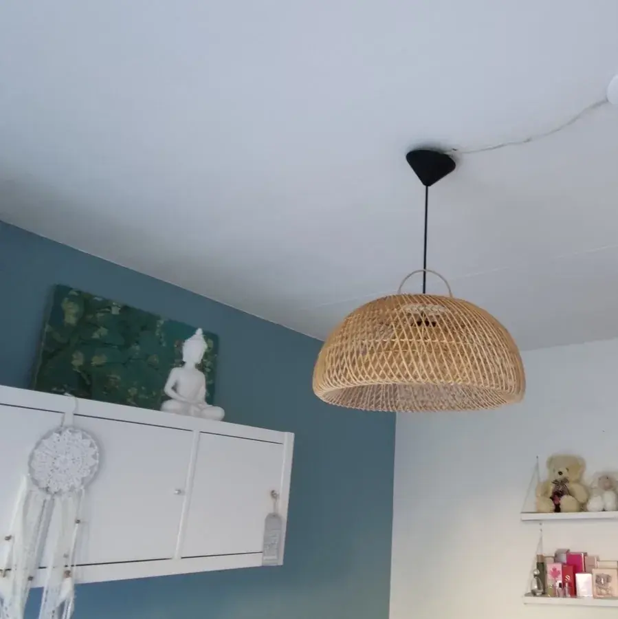 Foto 10 Hanglamp halve bol dubbel riet naturel 40cm 511222