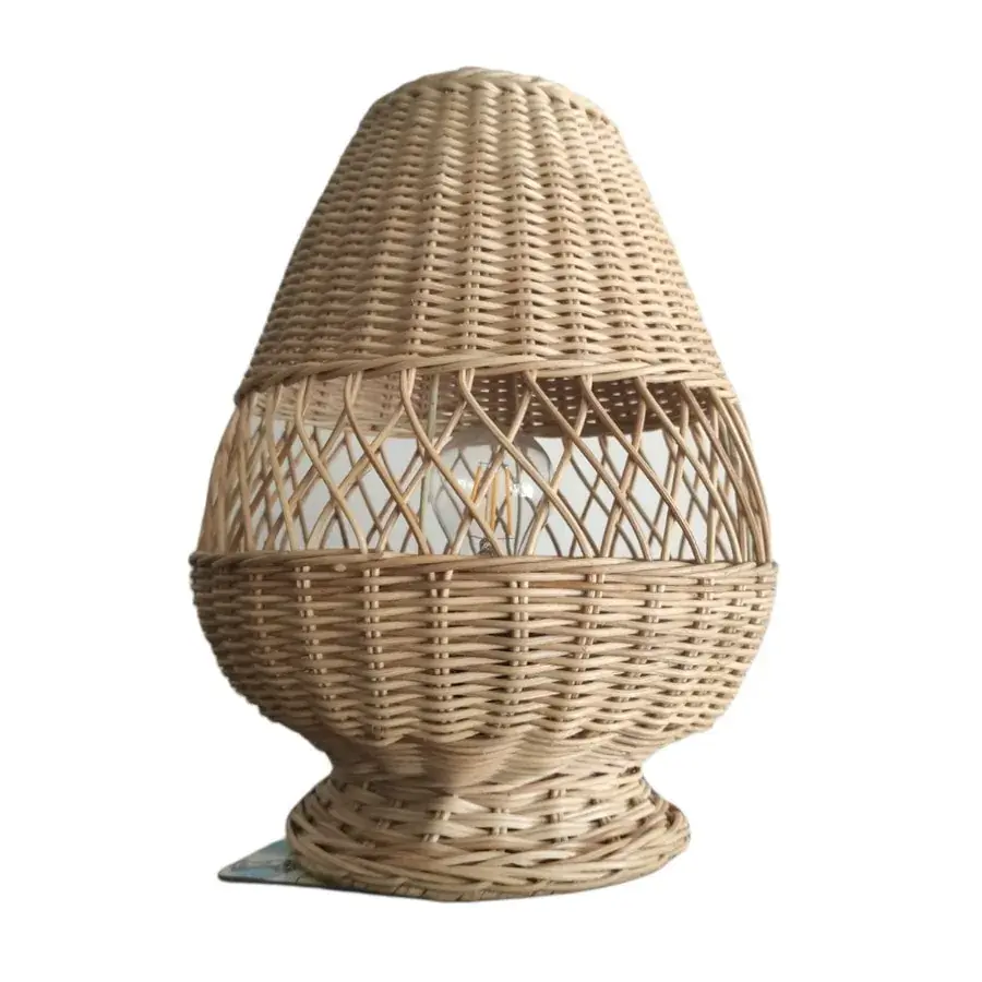 Foto 5 Tafellamp ruit riet naturel 35cm 511029