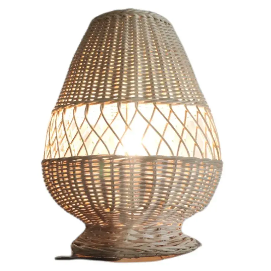 Foto 7 Tafellamp ruit riet naturel 35cm 511029