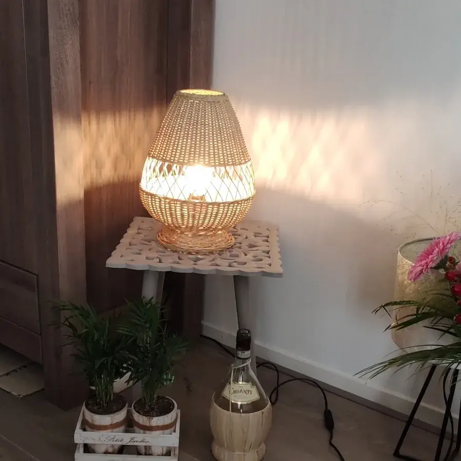 Foto 3 Tafellamp Ruit 28cm Naturel 511027