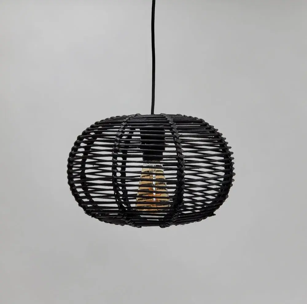 Foto 2 Hanglamp riet Ufo 30cm zwart