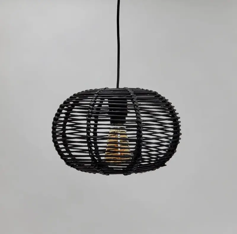 Foto 2 Hanglamp riet Ufo 30cm zwart