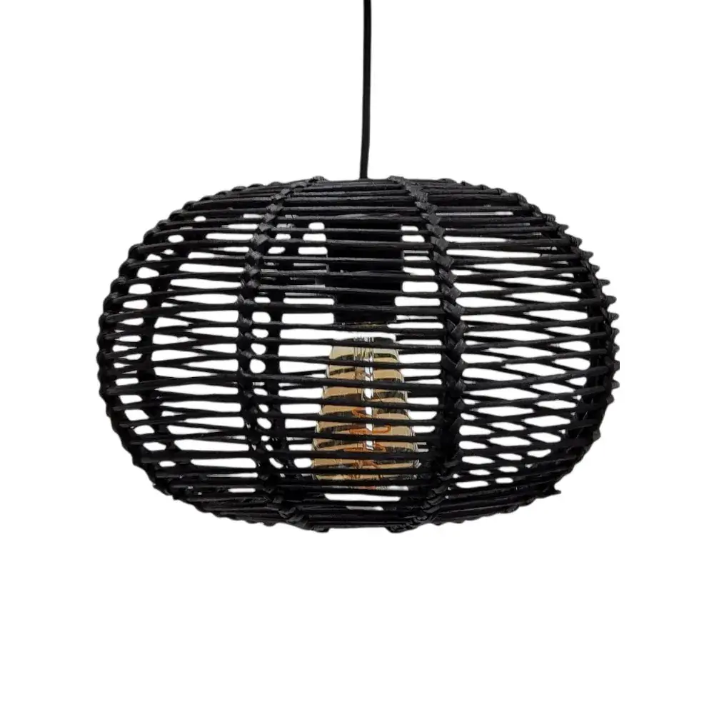 Foto 6 Hanglamp riet Ufo 30cm zwart