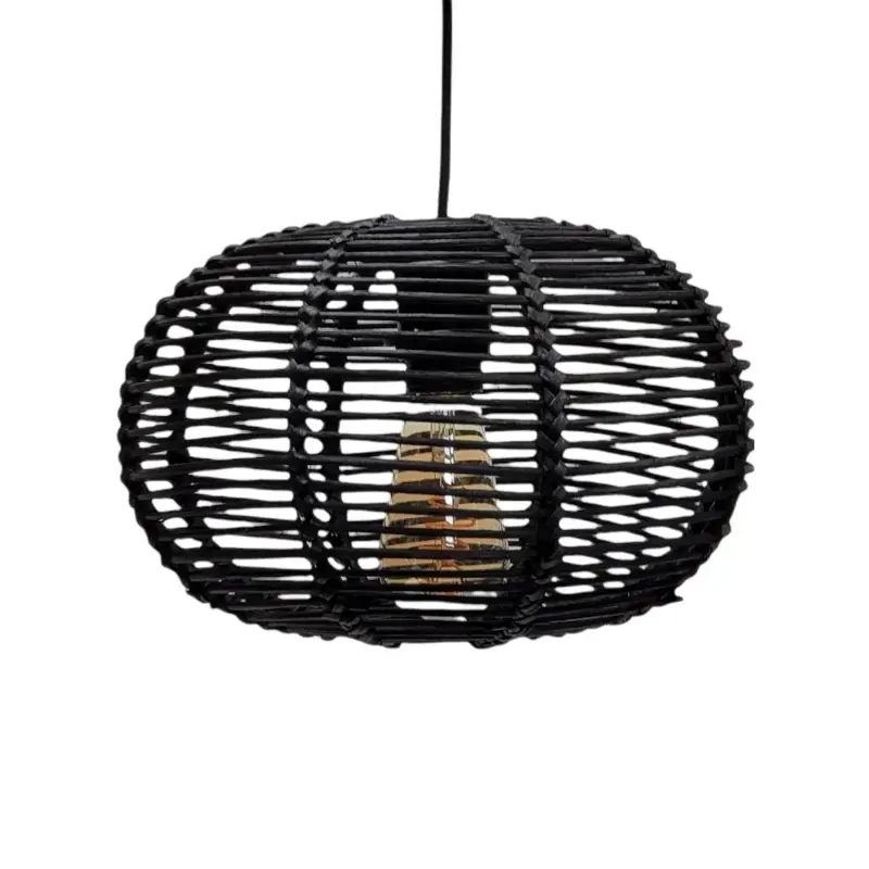 Foto 6 Hanglamp riet Ufo 30cm zwart