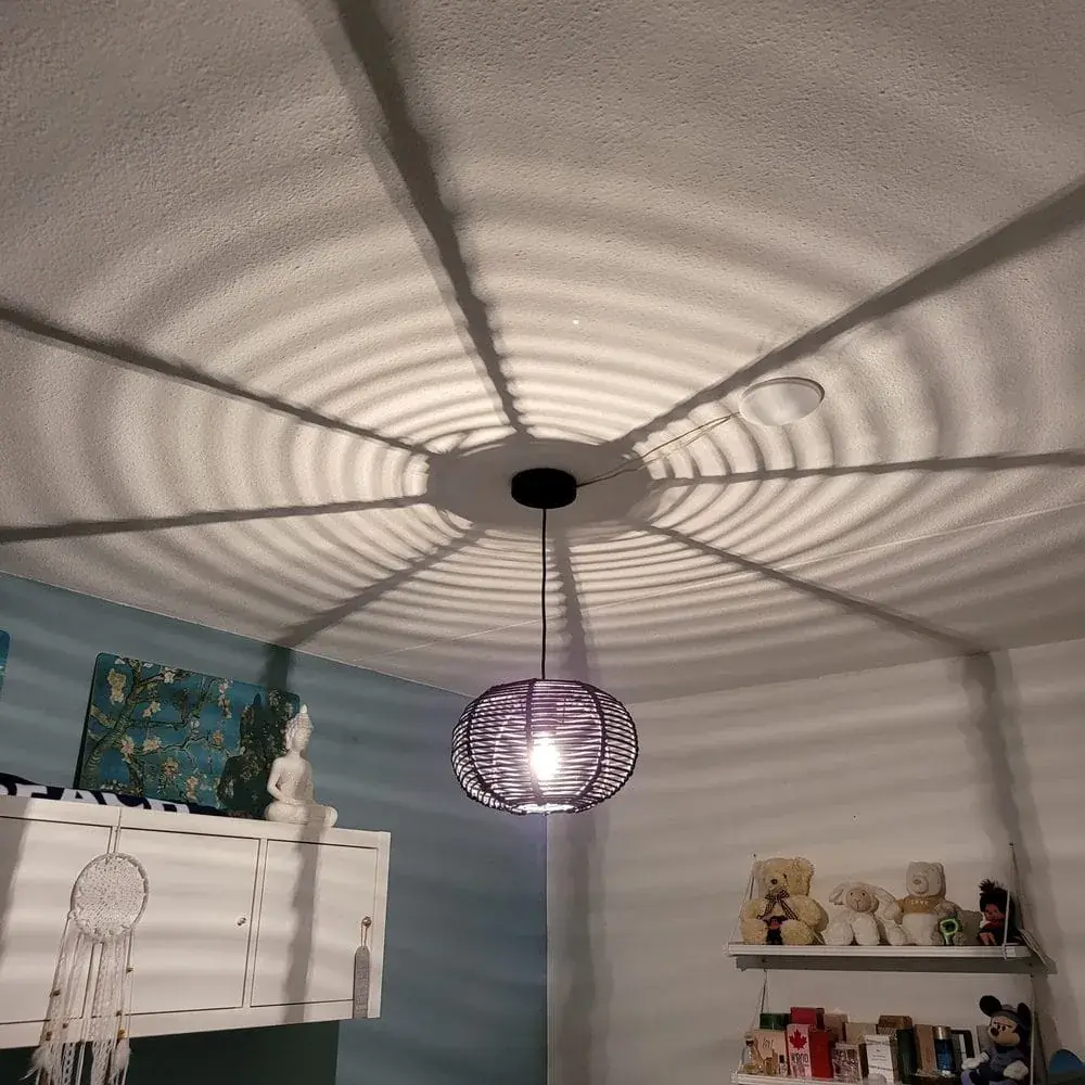 Foto 10 Hanglamp riet Ufo 30cm zwart