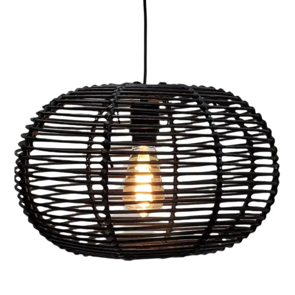 Foto 6 Hanglamp riet Ufo 40cm zwart