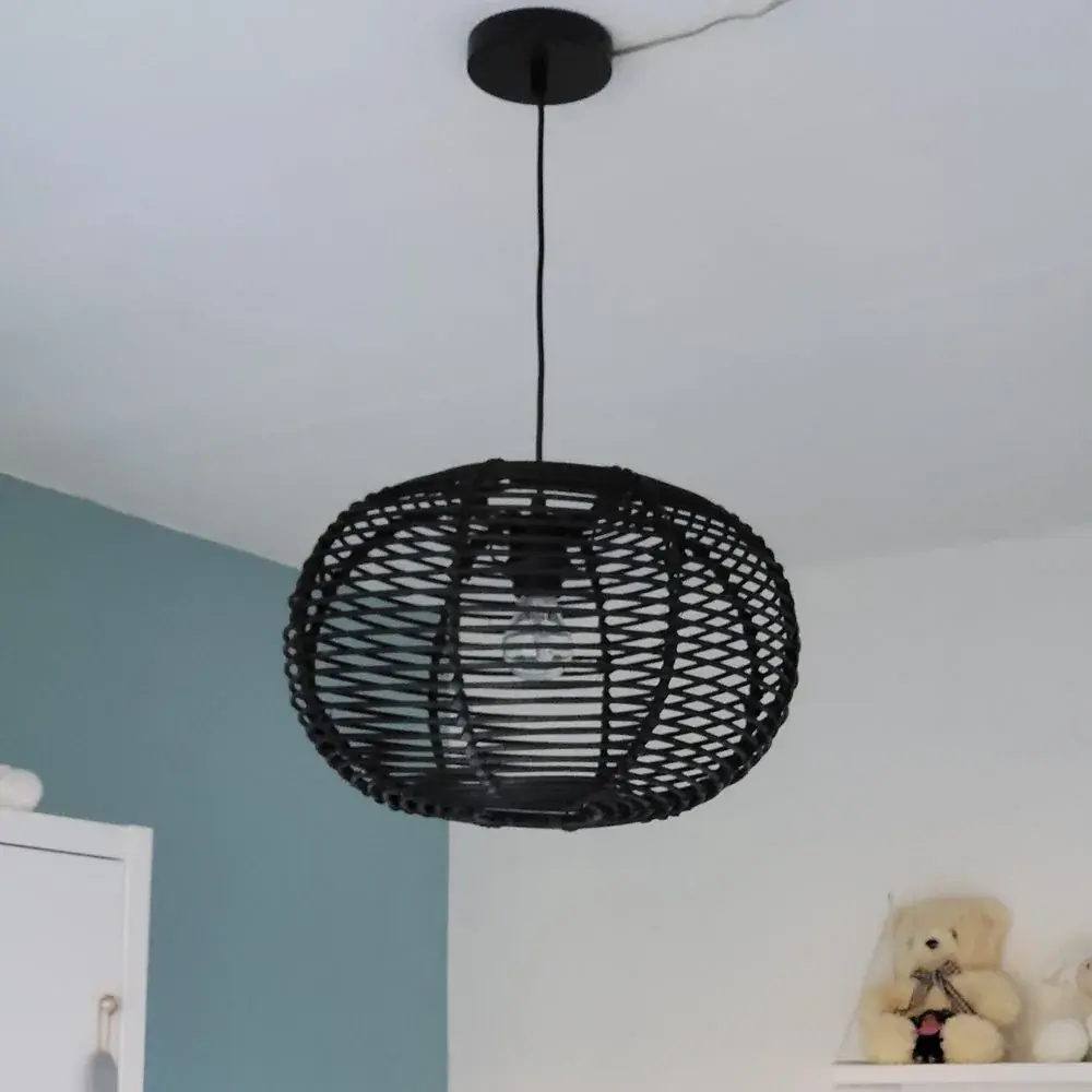 Foto 7 Hanglamp riet Ufo 40cm zwart