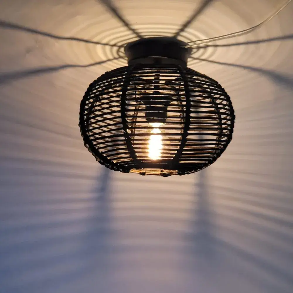 Foto 4 plafondlamp riet Ufo 30cm zwart