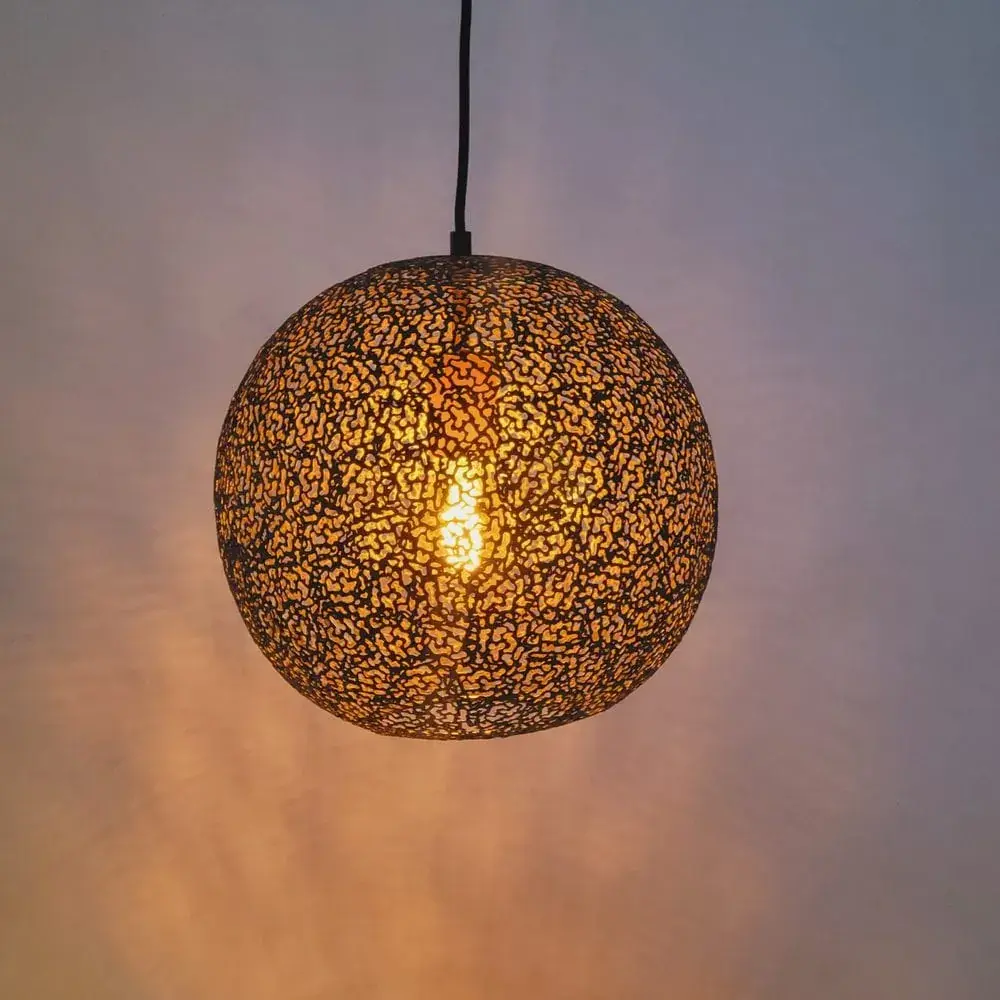 Foto 2 hanglamp Bol zwart goud Bert ORONERO h 1030 z