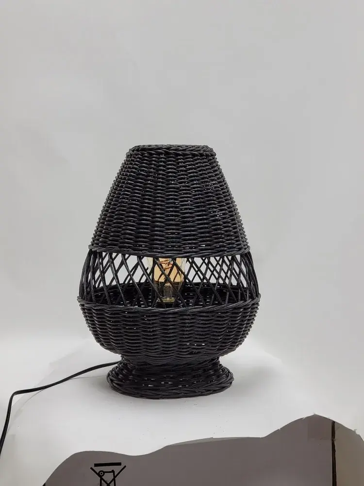 Foto 2 Tafellamp Riet Ruit 20x30cm zwart 511188