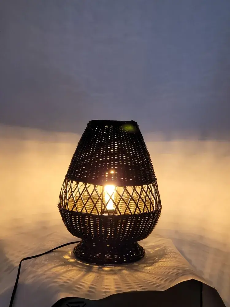 Foto 4 Tafellamp Riet Ruit 20x30cm zwart 511188