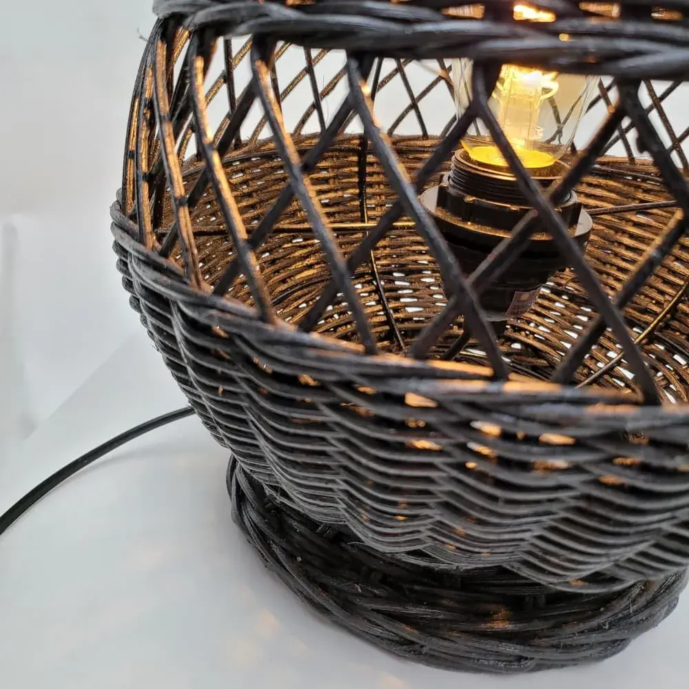 Foto 5 Tafellamp Riet Ruit 20x30cm zwart 511188