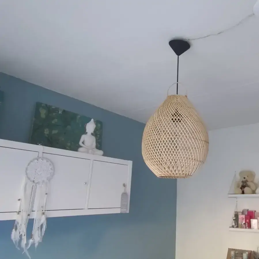 Foto 2 Hanglamp riet Druppel naturel 33cm 511021