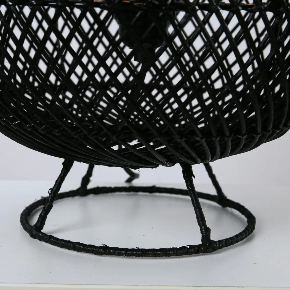 Foto 10 Tafellamp Druppel riet zwart 30cm 511125