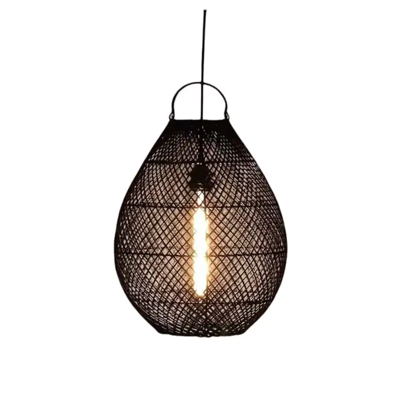 Foto 1 Hanglamp Druppel riet zwart 33cm 511121