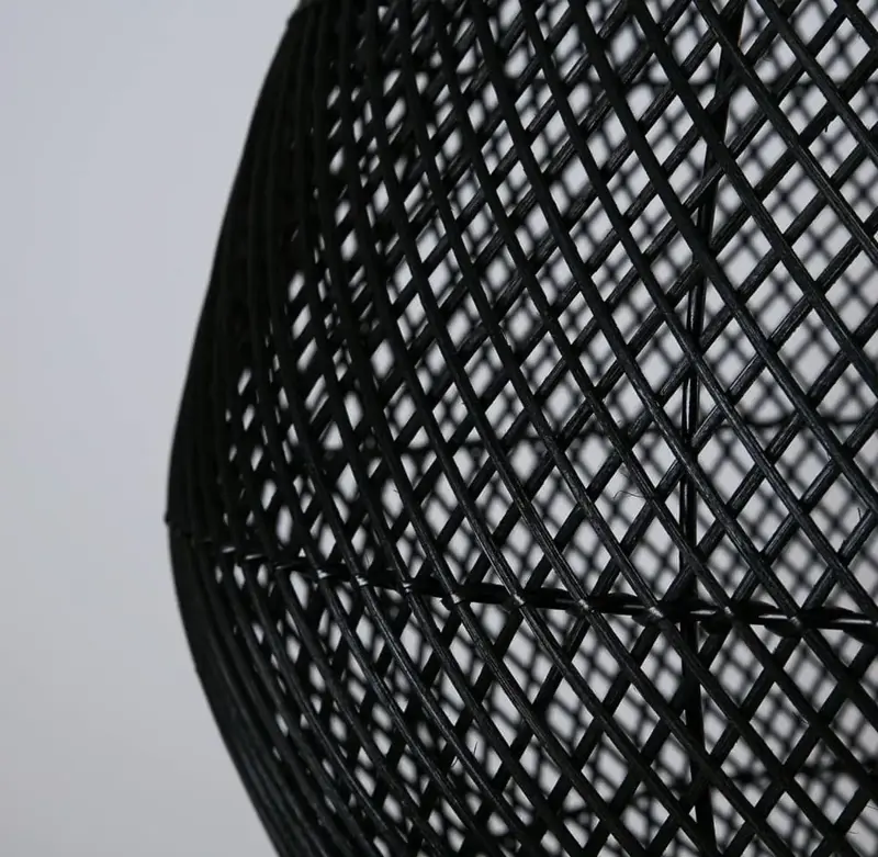 Foto 4 Hanglamp Druppel riet zwart 33cm 511121