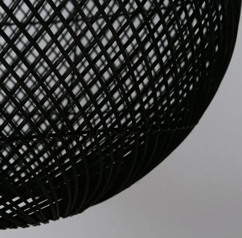 Foto 5 Hanglamp Druppel riet zwart 33cm 511121
