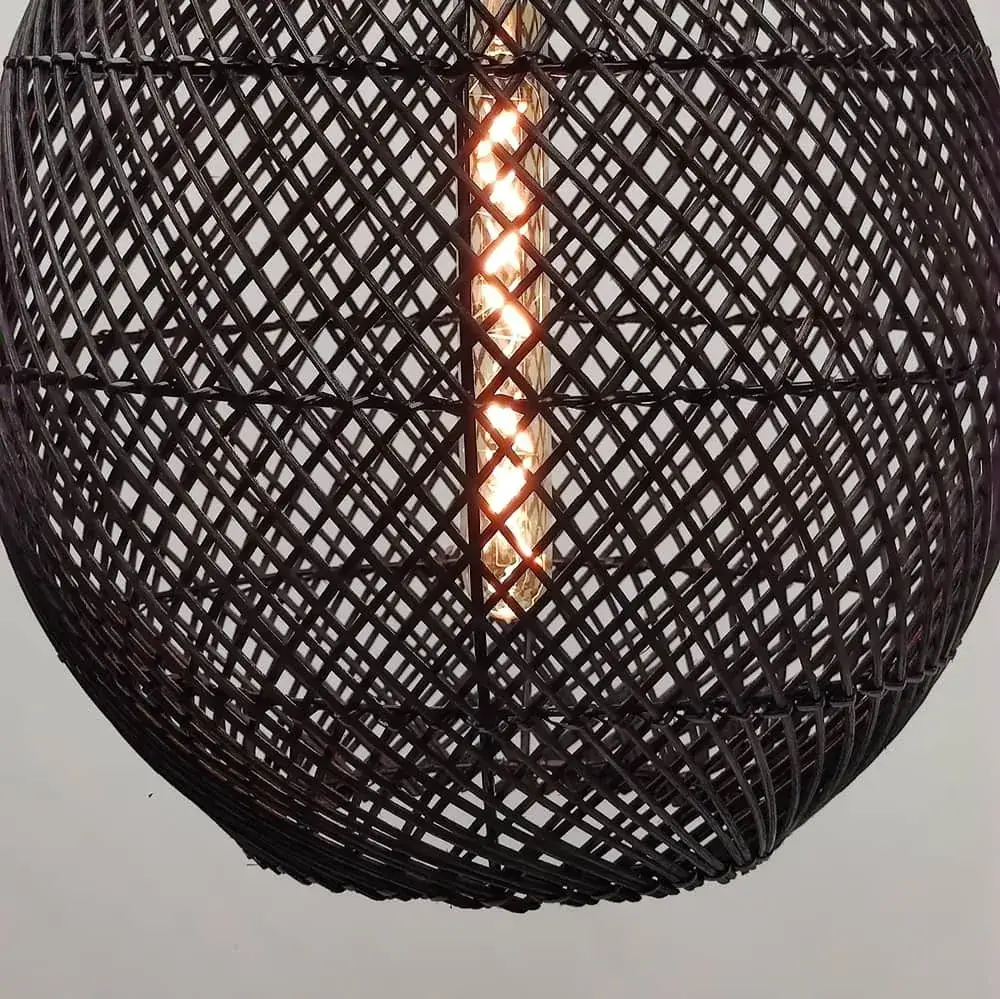 Foto 7 Hanglamp Druppel riet zwart 33cm 511121