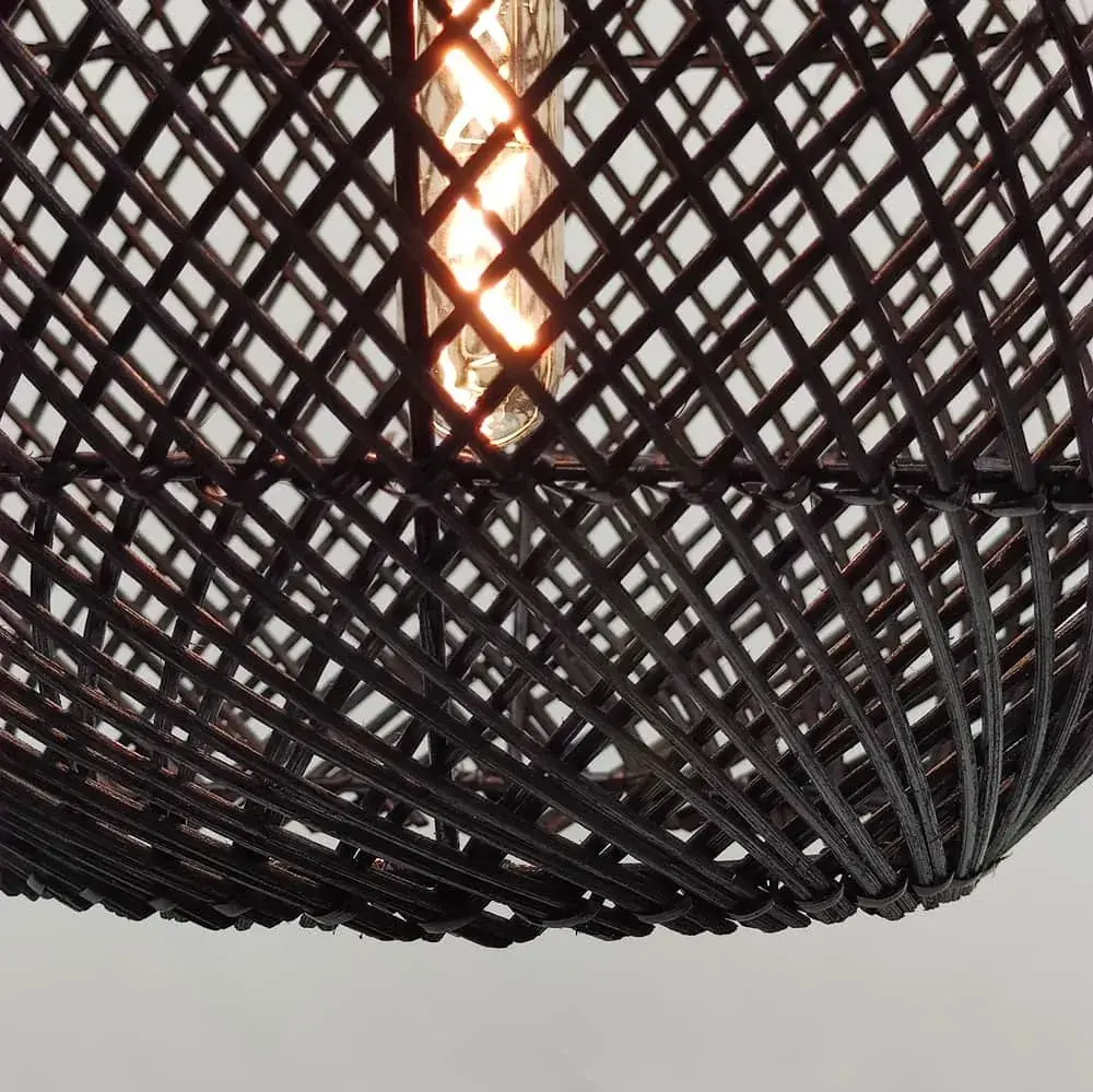 Foto 8 Hanglamp Druppel riet zwart 33cm 511121