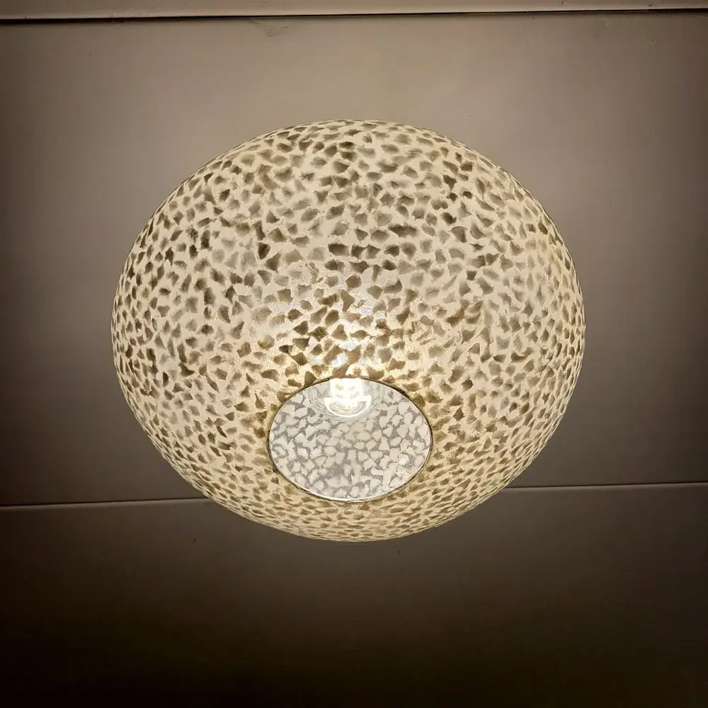 Foto 2 Schelpenlamp plafondlamp Apollo Wit 40cm 51058