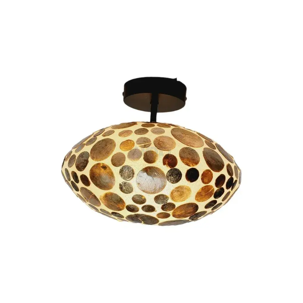 Foto van Schelpenlamp plafondlamp Apollo Wit 40cm 51058